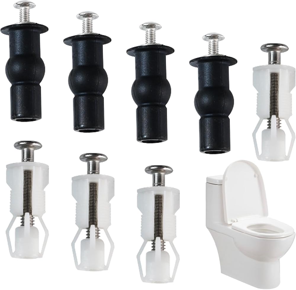 MVPACKEEY Toilet Seat Screws 8 Pcs Universal Hinges Lid Top Fixing Replacement
