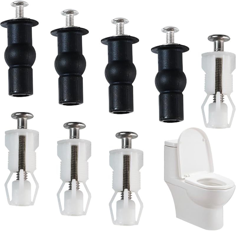 MVPACKEEY Toilet Seat Screws 8 Pcs Universal Hinges Lid Top Fixing Replacement
