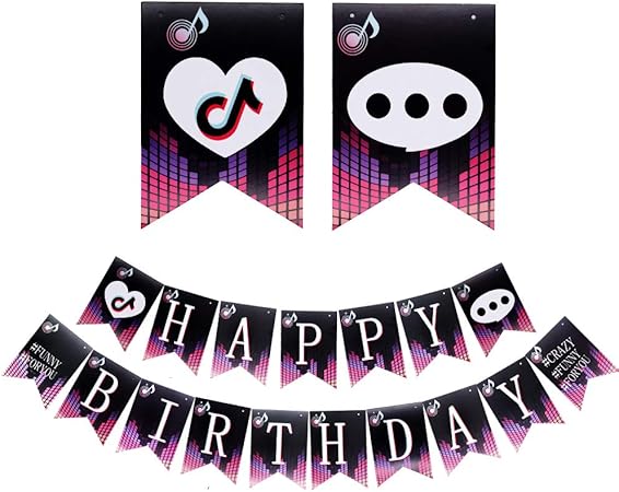 Tik Tok Party Supplies,Tik Tok Happy Birthday