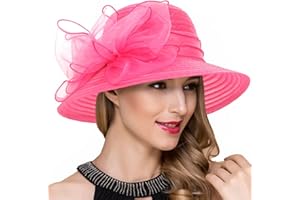 RUPHEDY Lady Church Derby Dress Cloche Hat Fascinator Floral Tea Party Wedding Bucket Hat S051