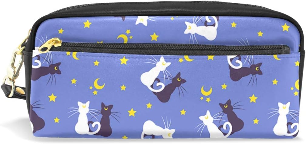 Pencil Case - Sailor Moon Kitties High Capacity Pencil Pouch Stationery Organizer Multifunction Travel Cosmetic Makeup Bag