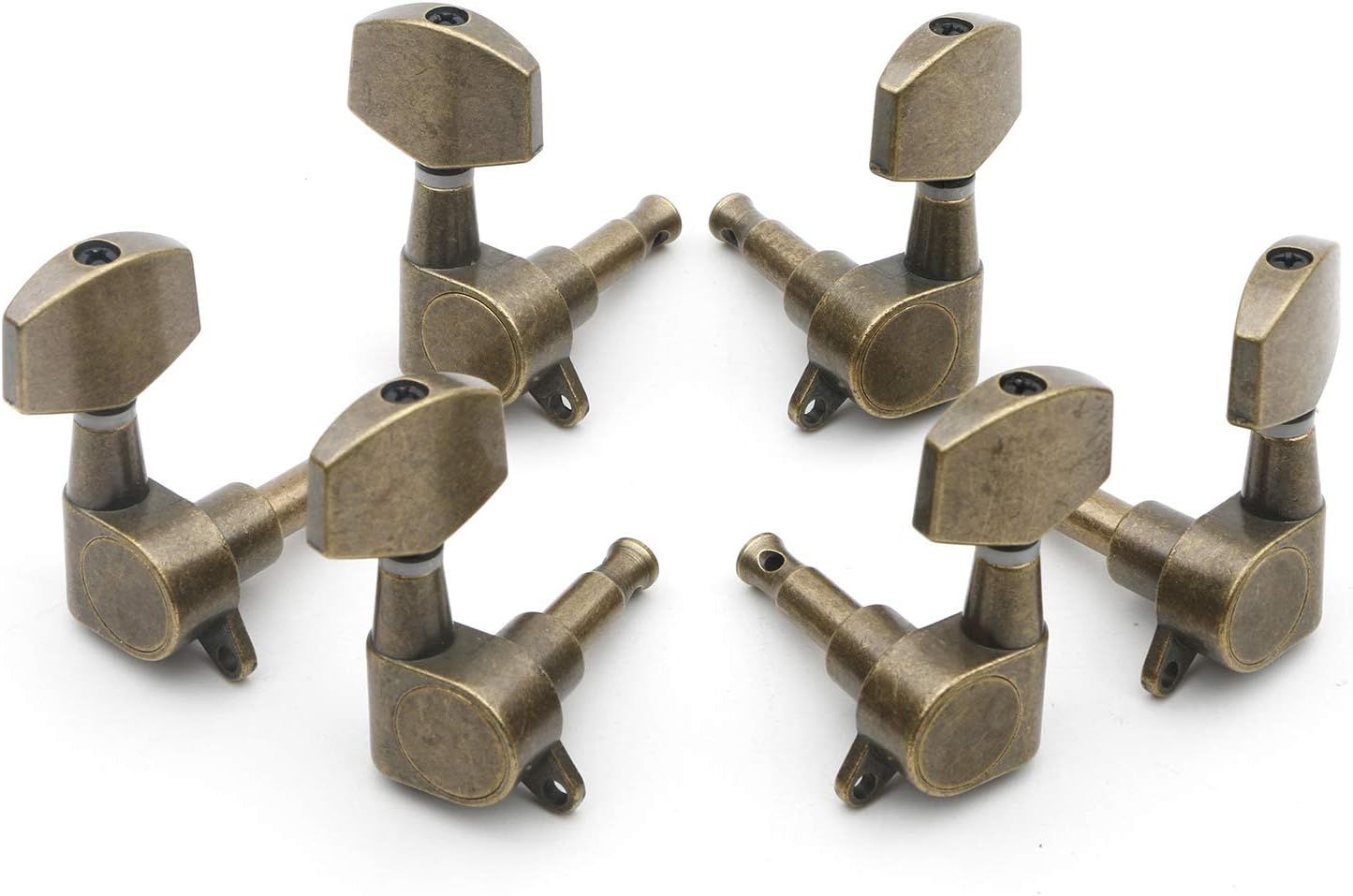 Unxuey Acoustic Guitar Tuning Pegs 3R 3L String Kegs Locking Tuners Knobs Set Machine Heads Buttons Bronze for Electric guitar - Image 3