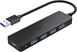 Aceele USB 3.0 Hub 5-in-1 with Type C Powered Port for MacBook iMac Dell PS5