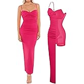 Popilush Women's Shapewear Maxi Dress Corset Ruched Bodycon Elegant Formal Cocktail Evening Dresses