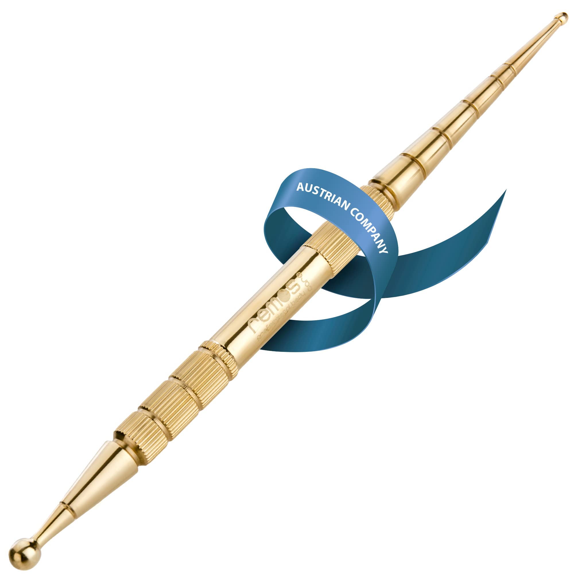 REMOS Acupressure & Meridian Pen - Gold-Plated - 13 cm Ball-Ø 2.5/6.0 mm