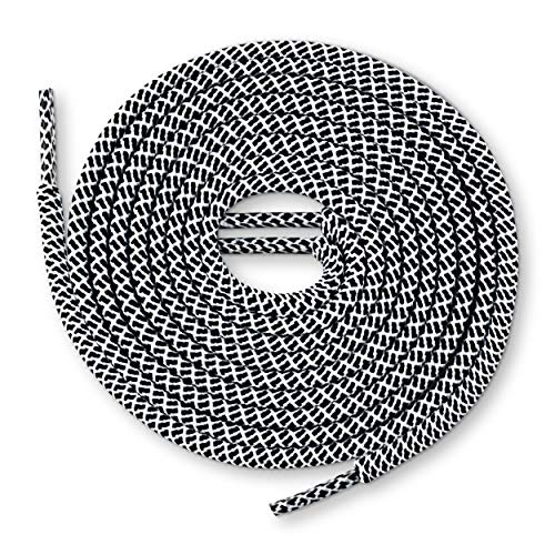 Lace Kings Round Shoelaces (Black/White - 54in)