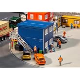 Faller FA130134 4 Baucontainer, Blau Model kit, Various
