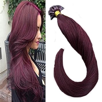 Laavoo 35cm Remi Keratin Hair Extensions Thick Nail Tip Bond 1g