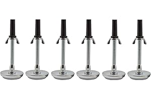 Kings Brand Furniture Adjustable 5.8" Threaded Bed Frame Riser Glide Legs (Set of 6 Glides)