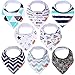 Baby Bandana Drool Bibs - 8 Pack Unisex, Organic Cotton, Soft and Absorbent, Baby Bibs for Drooling and Teething, Excellent Gift Set for Boys and Girls