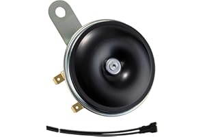 FARBIN 3.1" 12v 110db Motorcycle Electric Horn Waterproof Round Loud Speaker Small Metal Disc Horn for Motorcycle Moped Dirt Bike Scooter