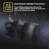 GAMDIAS AEOLUS M2 1204R ELITE 120mm ARGB PC Case Fan 4 Pack PWM Remote view 7