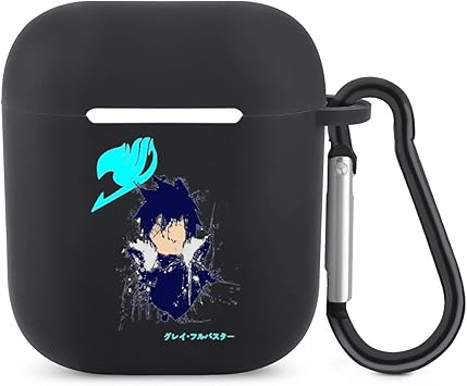 Amazon Com Fairy Tail Gray Fullbuster Ice Spirit Silicone Protective Headphone Case Compatible With Airpods 1 2 Cover With Keychain Electronics