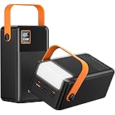 EnergyQC Power Bank 72000mAh Power Station, 130W Fast Charging, Portable Outdoor Generator with Smart Digital Display, Retractable Lighting - Perfect for Travel, Camping, Home Backup