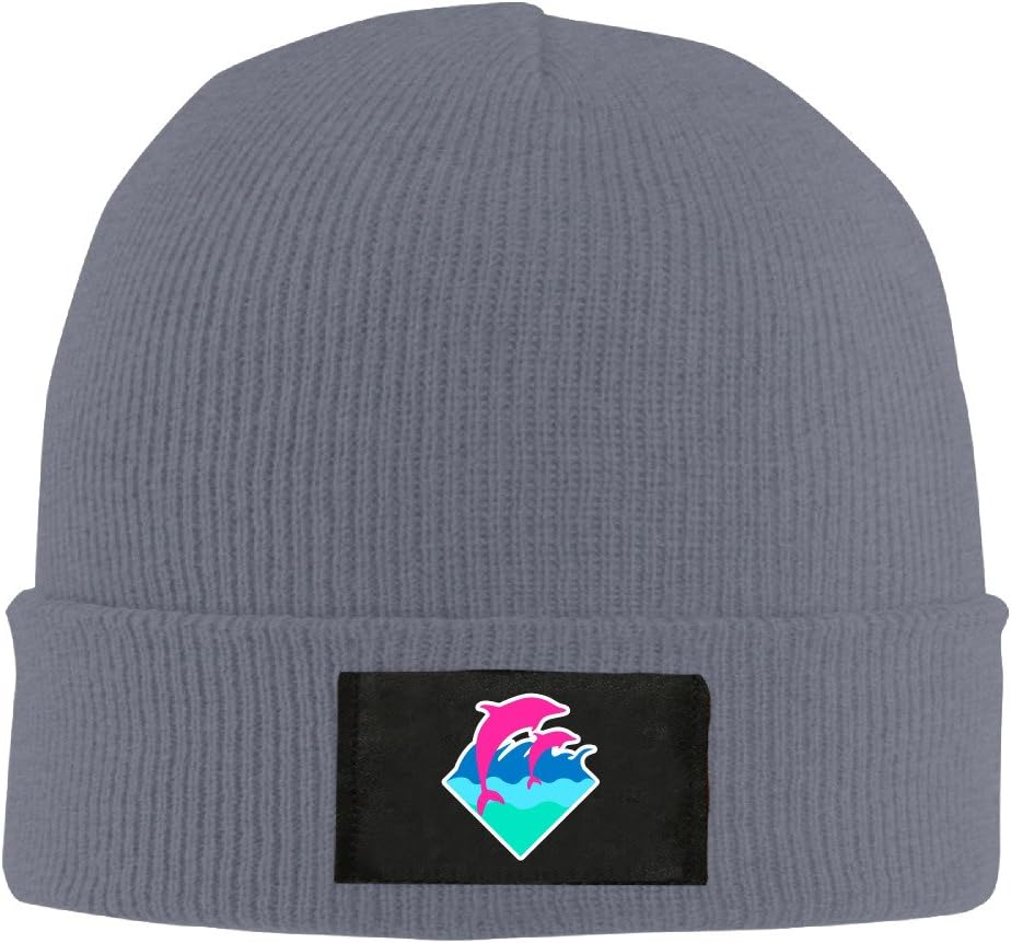 Knit Cap Woolen Chris Brown Black Pyramid and Pink Dolphin Slouchy Beanie