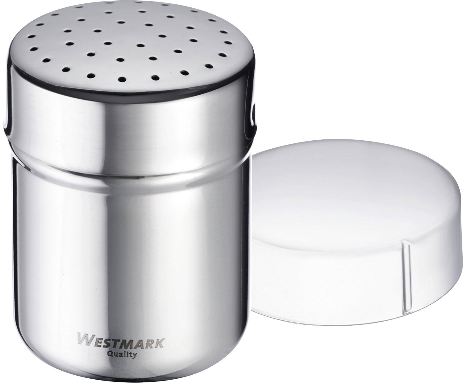 Westmark Spice Shaker, With Fresh-Keeping Lid, Volume: Approximately 80 - 100 Gr, Plastic/Stainless Steel, Fein, Silver/Transparent, 69542260