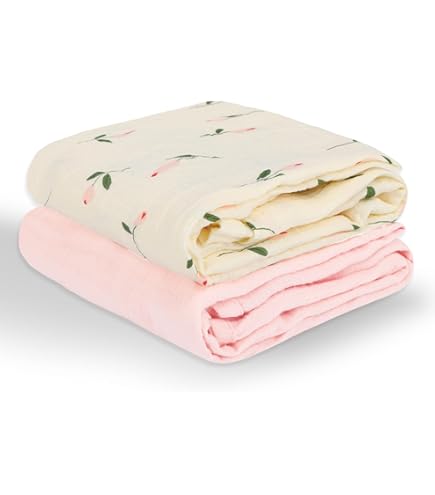 Gerber Baby 2-Pack Muslin Blankets - Animal Geo Girl Prints, 47x47 Inches, 100% Cotton, For Swaddling & Play - View #5