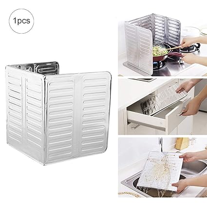 JZTRADING Schutz gegen Spritzschutz Herdplatte Anti-Spritzer-Schild Home Küche Faltbar Wand Küchenwerkzeug