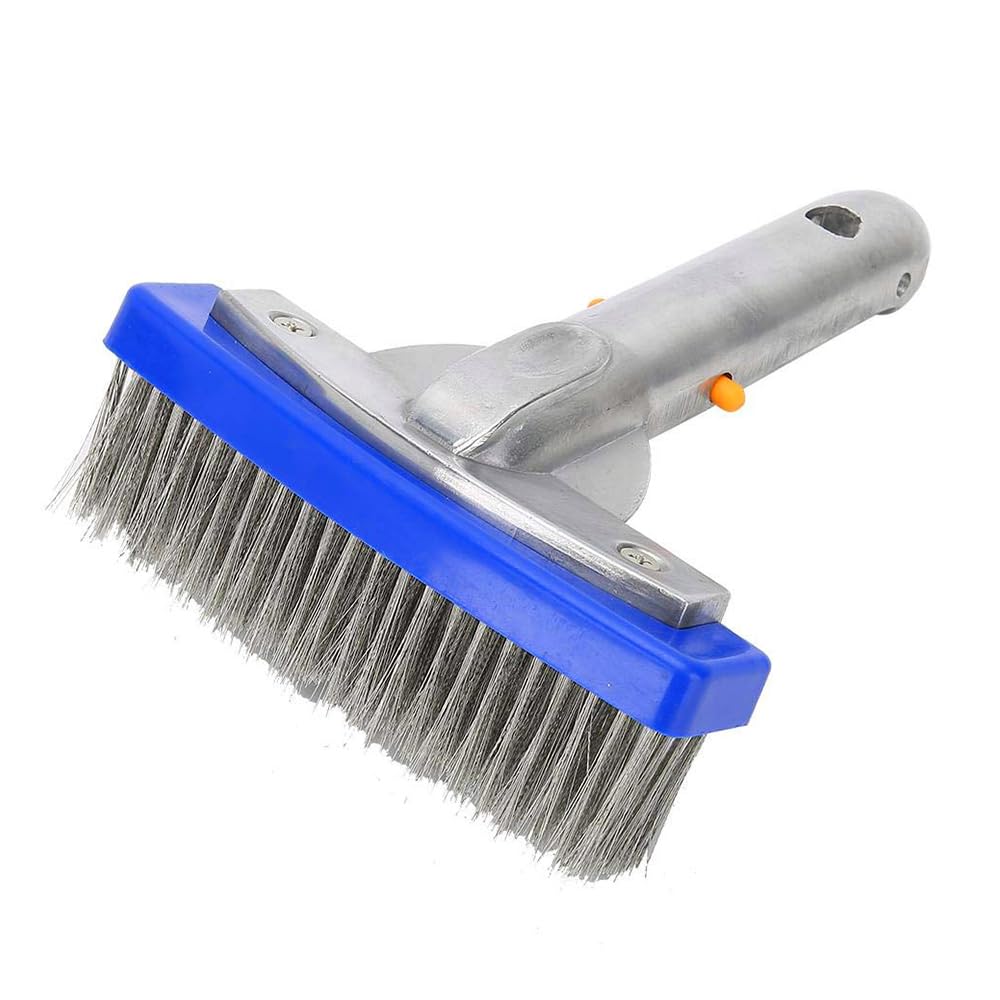 Namvo Pool Brush, 5 Inch Swimming Pool Brush Head, Pool Cleaning Brush, Heavy Duty Stainless Steel Swimming Pool Brush, Pool Cleaning Brush for Walls/Tile Floors
