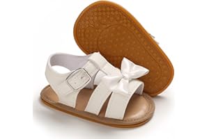 EAU LAYAMEN Baby Girl Sandals Summer Crib Shoes Bowknot Soft Sole Infant Girls Princess Dress Flats First Walker Shoes