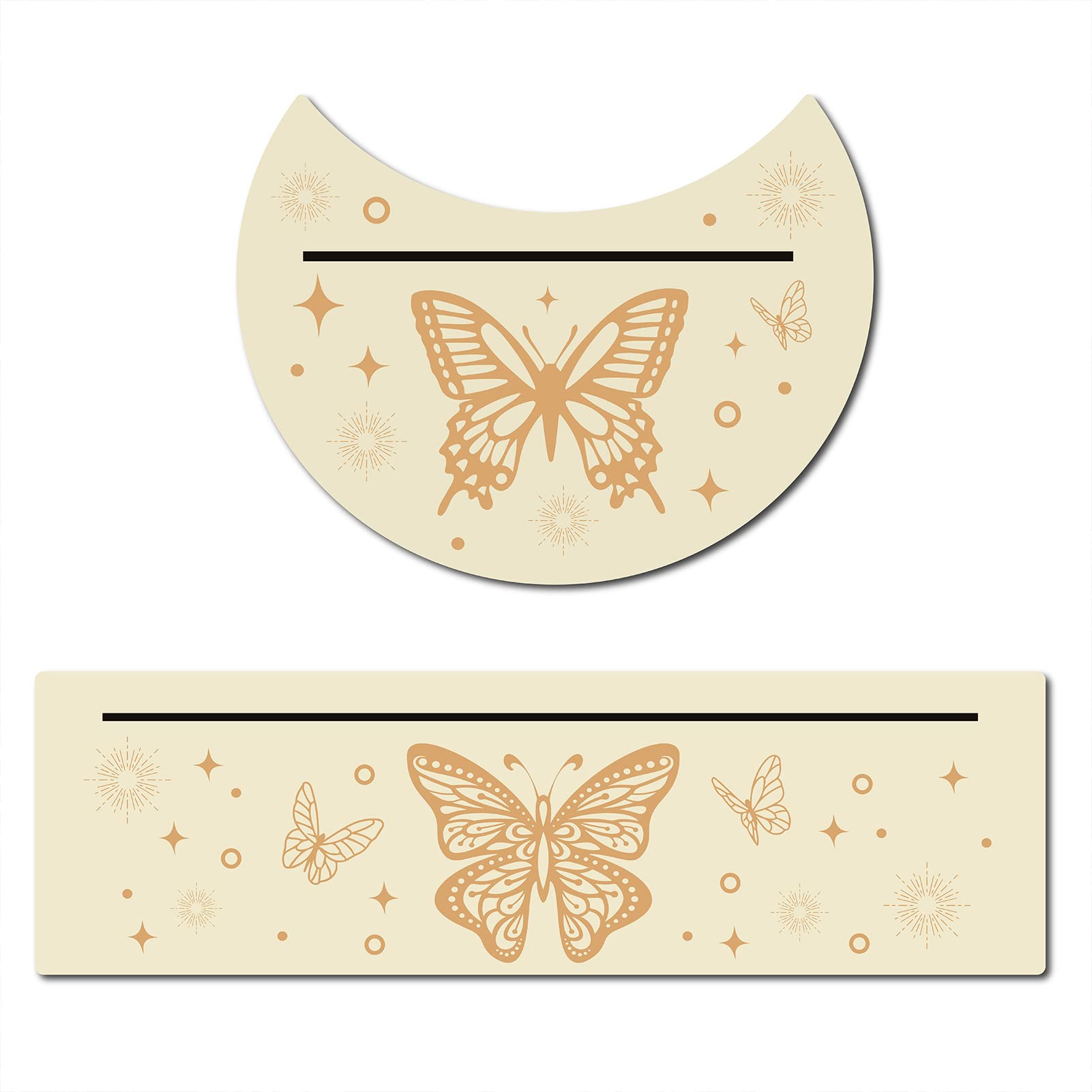 GORGECRAFT 2PCS Wooden Tarot Card Holder Wood Handmade Display Stands for Witch Divination Tools Majic Ceremonial Altar Decor Wiccan Ritual Supplies（Butterfly）