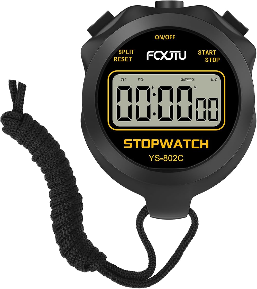FCXJTU Simple Digital Stopwatch Silent On Off Basic Operation 1/100