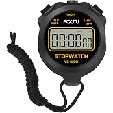 Digital Simple Basic Stopwatch Timer, Silent Stop Watch for Kids Coaches | Only Stopwatch Mode, Single Lap, On/Off, 47in Lanyard, Large Display Easy to Use, Child Friendly, Ideal for Sports Referees