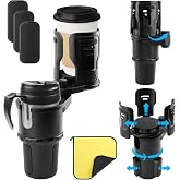 2 in 1 Car Cup Holder Expander, Multifunctional Expandable Car Cup with 360° Rotating Cup Holder Adapter Extender for Car wit