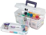 Akro-Mils 09514CFT 14-Inch Plastic Art Craft Storage Tool Box Semi-Clear view 4