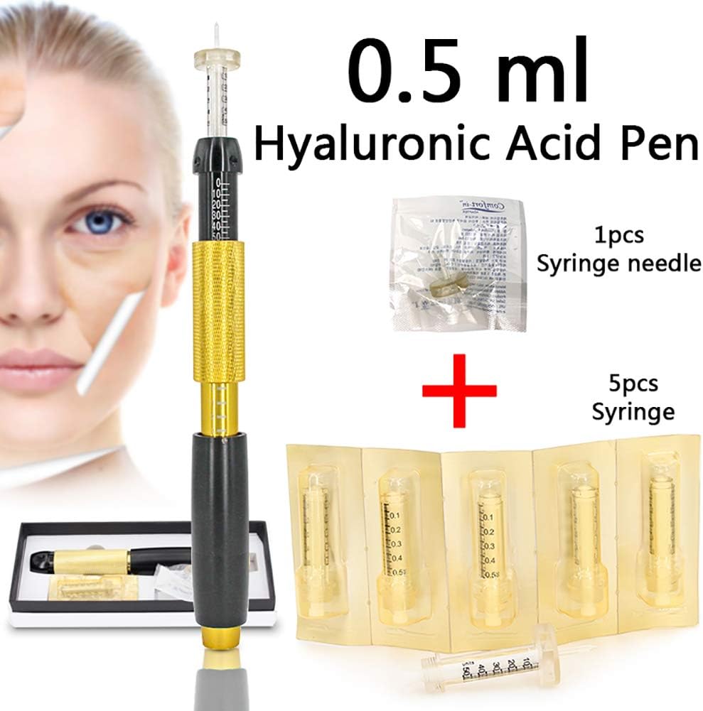 FDCXK 0.5Ml Hyaluron Pen Syringe Ampoule Head High Pressure Hyaluronique Pen Hyaluron Gun for Remove Wrinkles Water Atomizer Tools