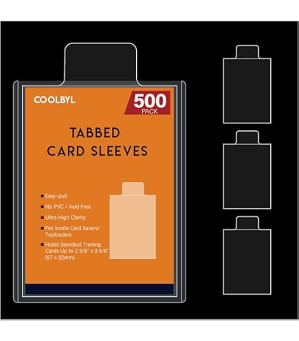 Amazon.com: Tabbed Sleeves for Top Loaders and Card Savers [200 Count] :  Toys & Games