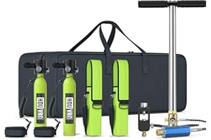 HOUVAN Mini Scuba Tank S300 Scuba Tank 0.5L Capacity Up to Support 10 Minutes Breathing Diving Tank Portable Pony Bottle for Underwater Shooting/Underwater Rescue Reusable Backup Air Tanks