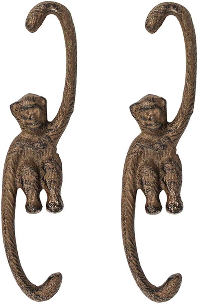 Sungmor Cast Iron Plant Hangers, 2PC Monkey Hooks, 7.9 Inch Large S Planter Hanger