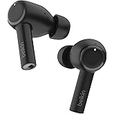 Belkin SoundForm™ Pulse Noise Cancelling Earbuds, Wireless Ear Buds with Wireless Charger Case & Dual Microphone - IPX5 Water Resistant Bluetooth Headphones for iPhone & Samsung - Black