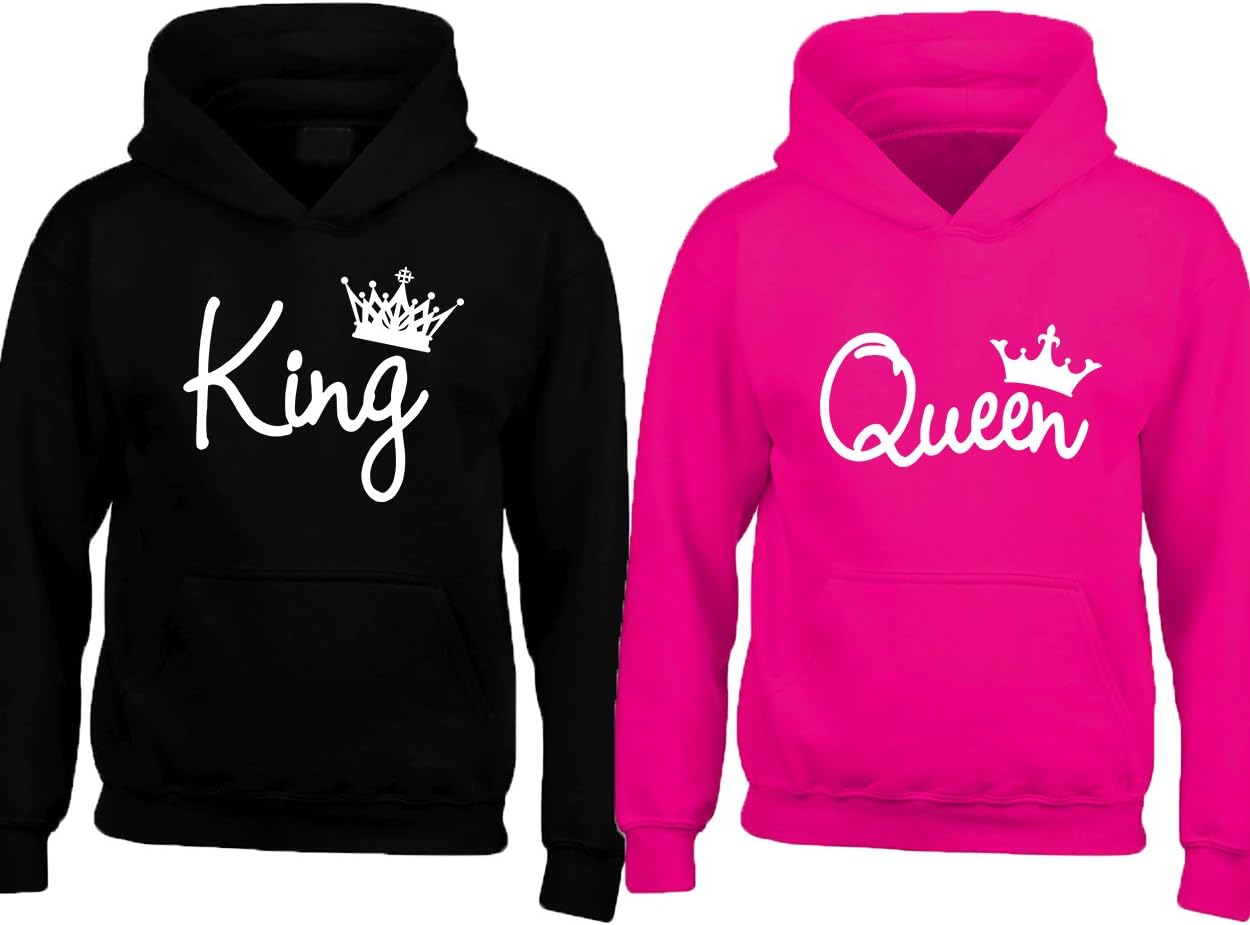 King and Queen Fashion Crowns for Couple - Couple Hoodie