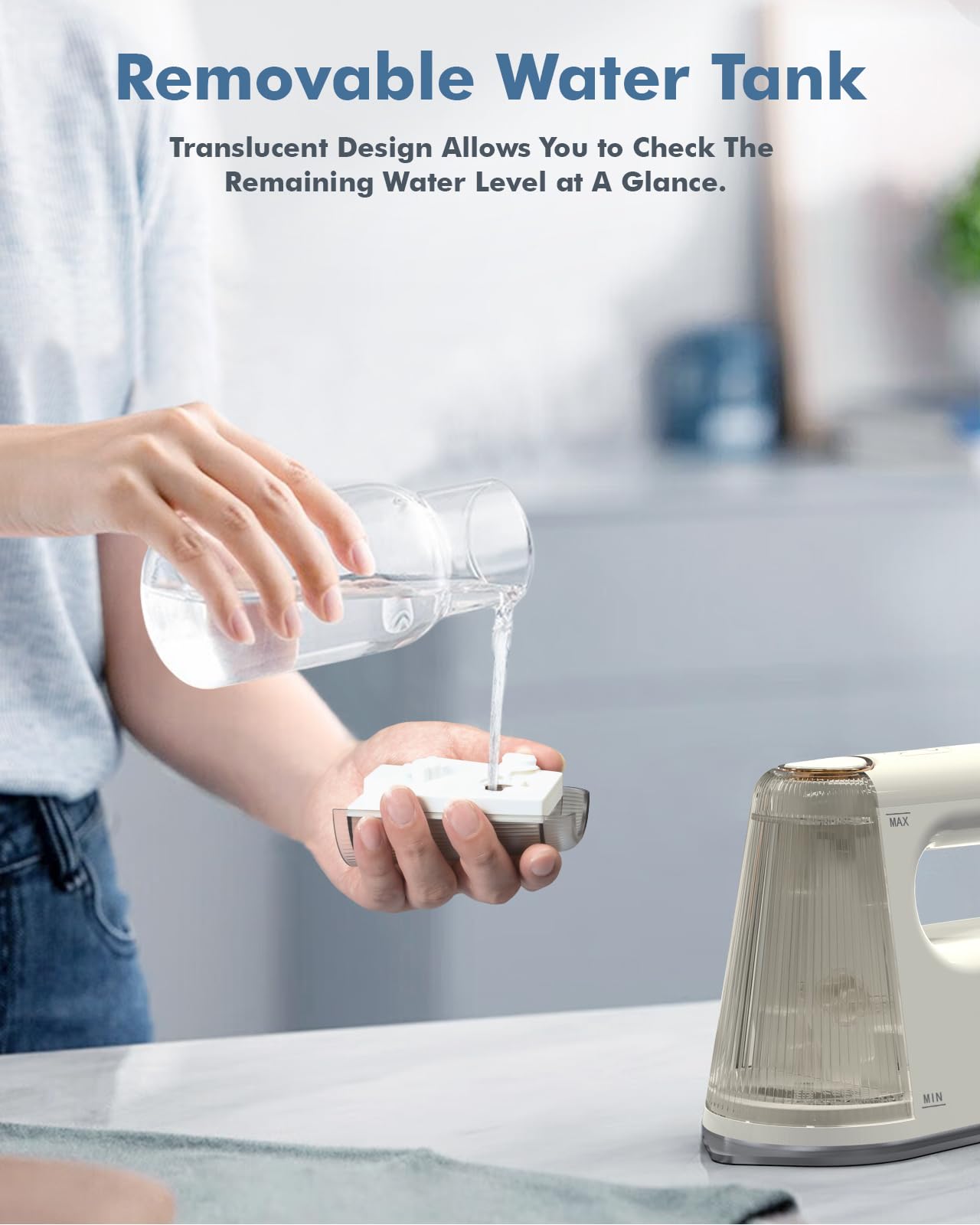 Travel Steamer for Clothes Portable, HOMEASY Mini Steam Iron, 2 in 1 Garment Clothes Steamer Handheld with Detachable Water Tank for Home & Travel, Fast Heat up, 1200W