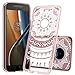 AnoKe for Moto G5 Plus with Screen Protector,Slim Clear Datura Flowers Transparent TPU Rubber Bumper Though Armor Anti-Scratch Full-Body Protection Cover for Moto G5 Plus TM CH Rose Gold