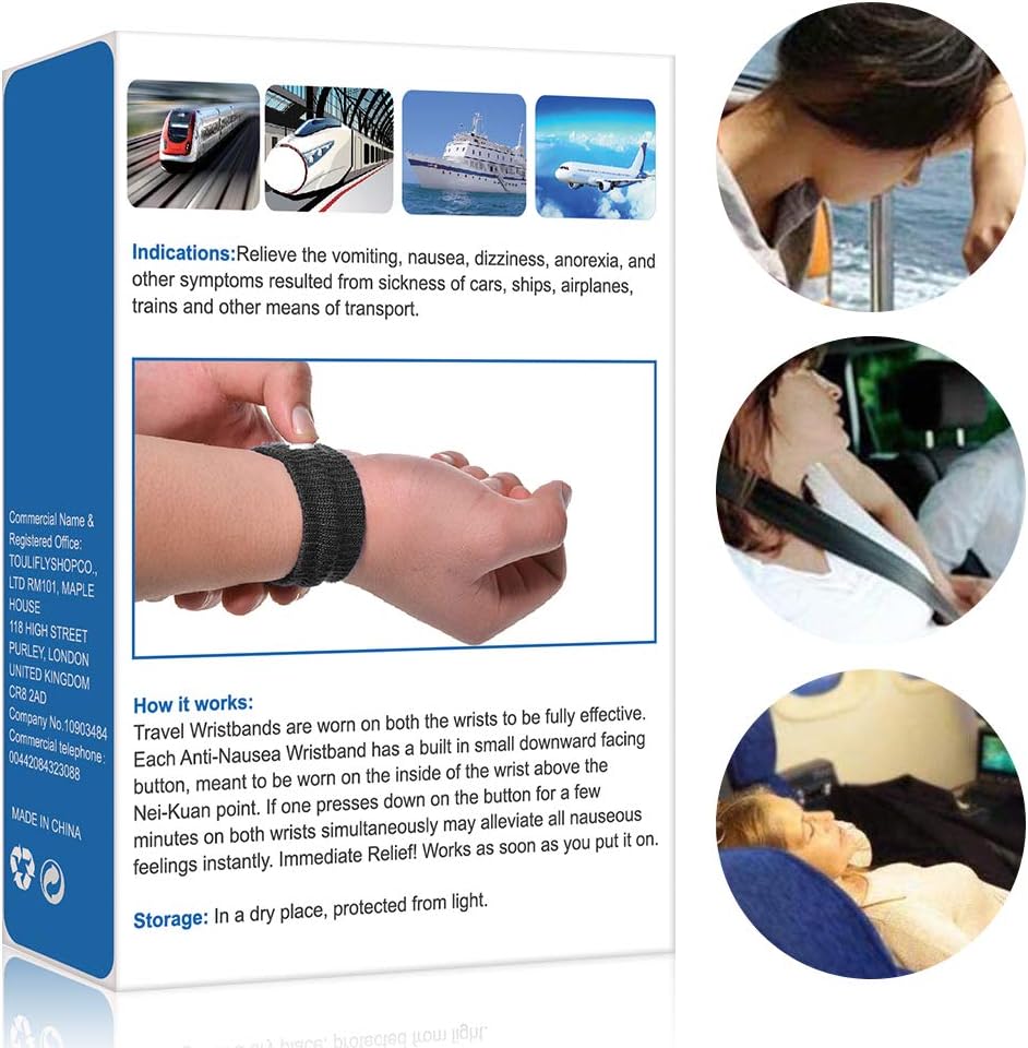 Travel Wristbands,Travel Motion Sickness Relief Wrist Band,Natural Nausea Relief,4-Pair: Health & Personal Care