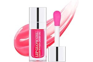 MAEPEOR Hydrating Lip Glow Oil 10 Colors Moisturizing Lip Oil Gloss Non-sticky Transparent Lip Gloss Long Lasting Nourishing Tinted Lip Balm with Big Brush Head (IColors 15)