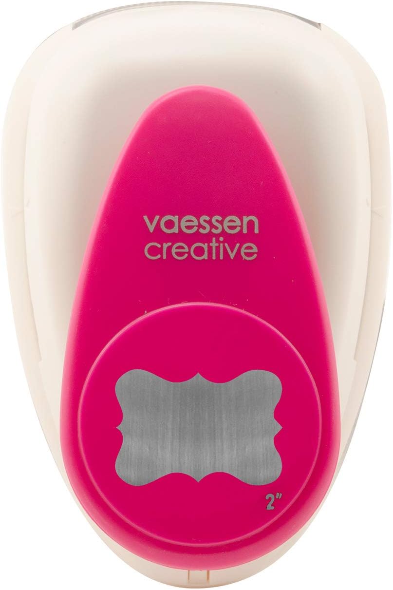 Vaessen Creative Craft Paper Punch - Decorative Label - 3,2 x 4,4 cm - Circle Cutter for Crafting and Card Making