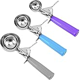 JUNADAEL J Ice Cream Scoop With Trigger, Cookie Scoop Set, Incluede 1.2 OZ/ 2 OZ/ 4 OZ Scoop, Portion Control For Cookie Dough, Ice Cream, Cupcake, Muffin, Mashed Potatoes, Side Dish, Pancake