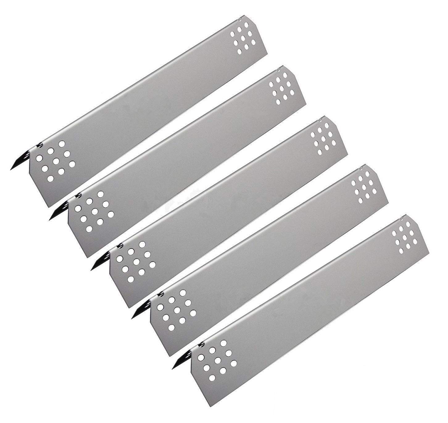 Hongso SPG451 (5-Pack) Stainless Steel Heat Plates, Heat Shield, Heat Tent, Burner Cover Replacement for Gas Grill Model Kitchen Aid 720-0745, Jenn Air Gas Barbecue Grills