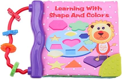 VIPECO Durable Rustle Sound Soft Cloth Baby Early Leaning Book w/ Teether+ Rings (2349)
