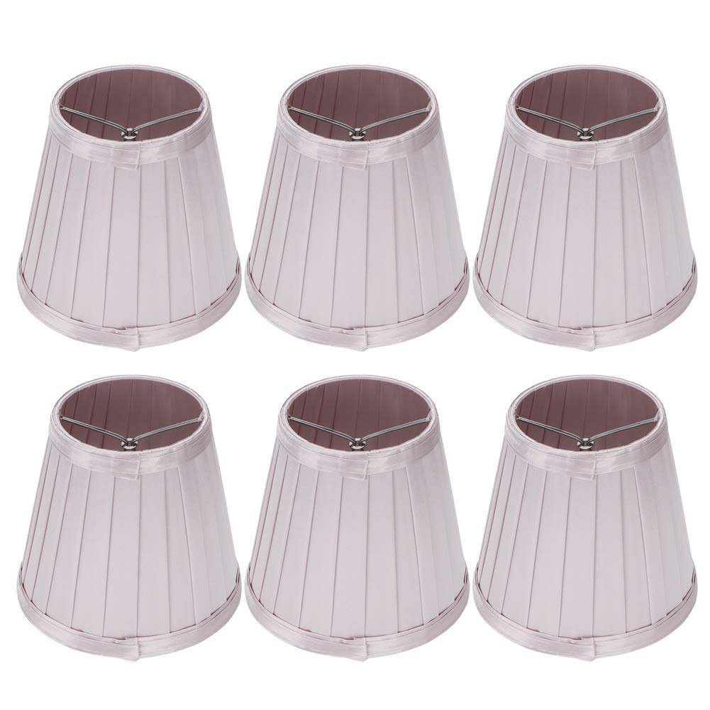 Cikonielf Lampshade, 6Pcs Cloth Light Shade for E14 Bulb Interface Wall Light Ceiling Light Cover Replacement Pink Purple