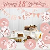DEARLIVES 14 Pcs 18th Birthday Decor Rose Gold Party Supplies view 4