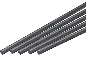 MECCANIXITY Carbon Fiber Rod, 5.5mm x 150mm for RC Plane DIY Tool Wing Tube Quadcopter Arm, Pack of 5