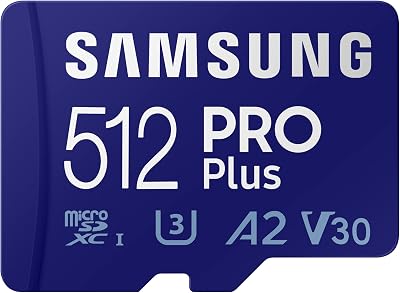 Samsung 512GB PRO Plus MicroSDXC Card 120MB/s w/ Adapter MB-MD512KAEU
