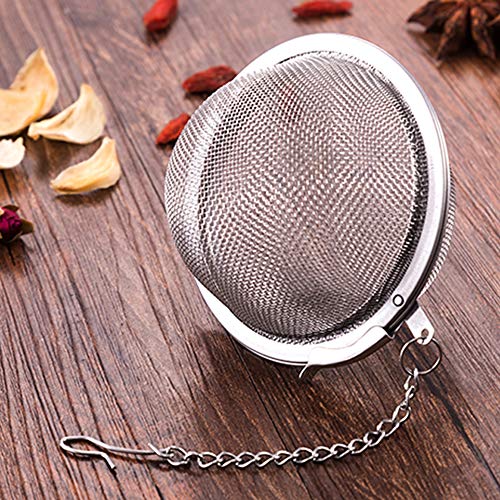 2 Pack Tea Strainer-Stainless Steel Mesh Tea Ball Infuser,Premium Tea Filter Tea Interval Diffuser with Extended Chain Hook for Loose Leaf Tea and Spices & Seasonings