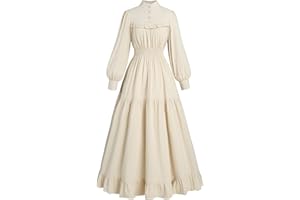 Nuoqi Victorian Dress for Women Long Sleeve Edwardian Dress Renaissance Costume