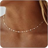 AiviGirl Gold Necklaces for Women Trendy, 14K Gold Plated Dainty Lip Chain Simple Choker Hypoallergenic Waterproof Boho Necklace Fashion Accessories Women Jewelry for Christmas Gifts